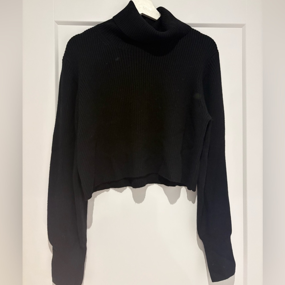 Wilfred Black Cowl Turtleneck Sweater